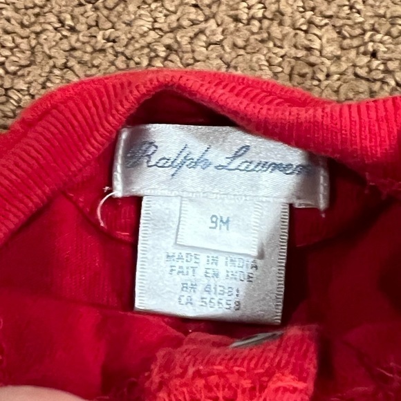 Ralph Lauren Red and Blue 9 Months One Piece Outfit - Picture 2 of 4